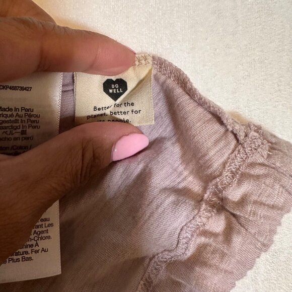 Madewell Pullover light mauve size L waist rouched with string athleticwear - Picture 5 of 5